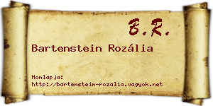Bartenstein Rozália névjegykártya